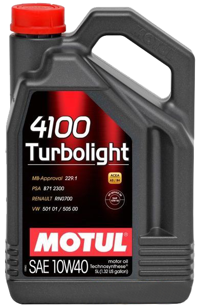 Моторное масло Motul 4100 TURBOLIGHT 10W-40, 5л
